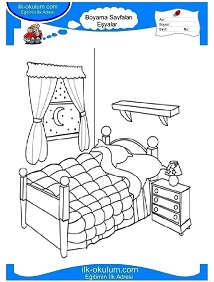 Çocuklar İçin Yatak Boyama Sayfaları 
